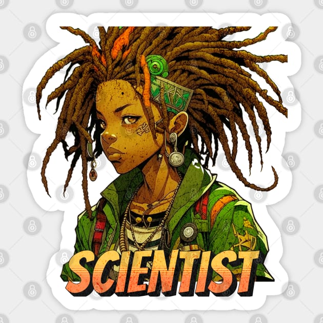 Rasta Manga Scientist Sticker by rastaseed